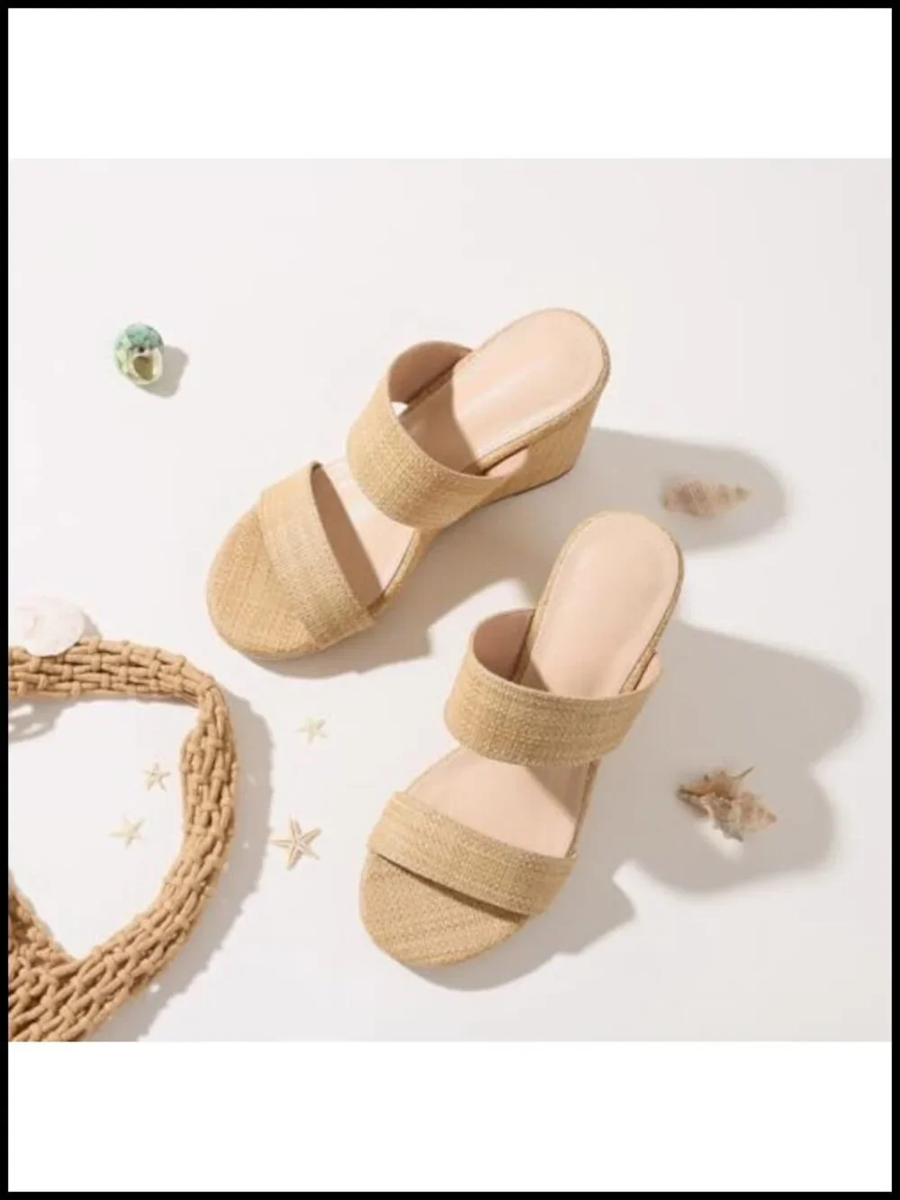 Open Toe Espadrilles Platform Wedge Sandals Slip On Mules